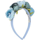 Girls Blue Flower Headband, 1, hi-res