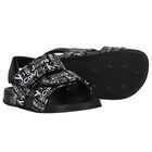 Black Logo Sandals, 1, hi-res