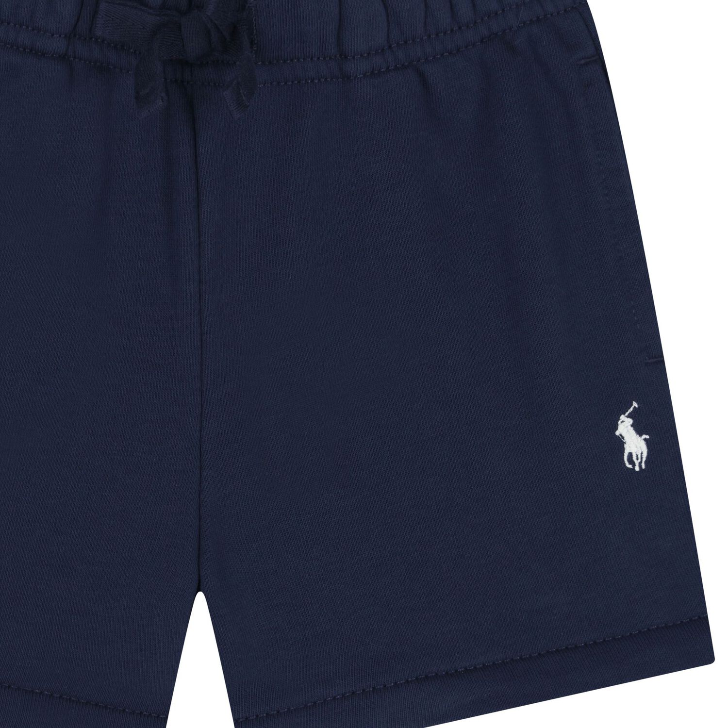 Baby Boys Navy Blue Logo Shorts, 1, hi-res