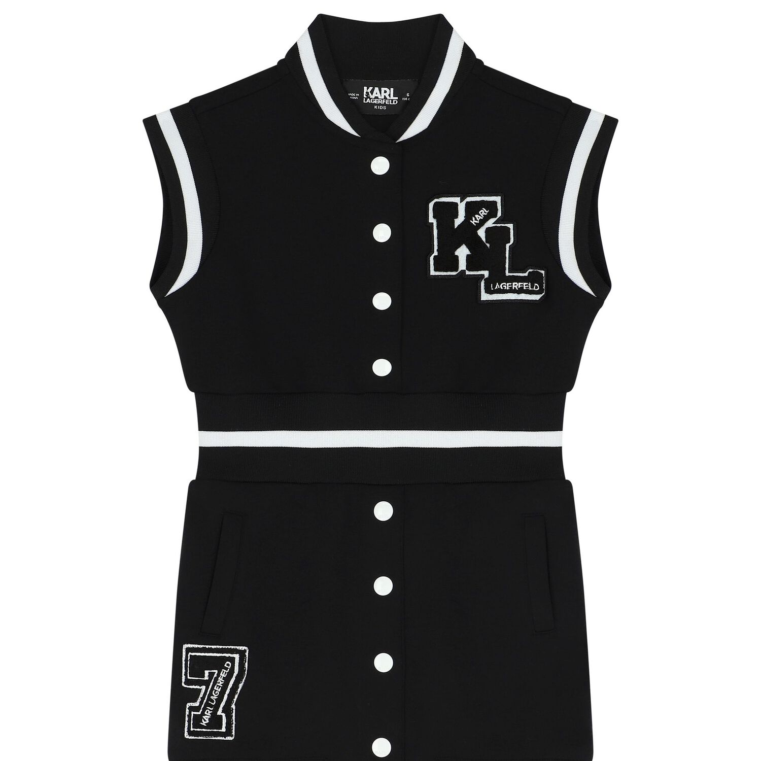 Girls Mini-Me Black Logo Dress, 1, hi-res image number null