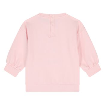 Younger Girls Pink Teddy Bear Logo Sweatshirt