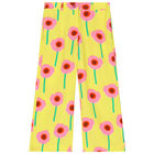 Girls Yellow Floral Trousers, 1, hi-res