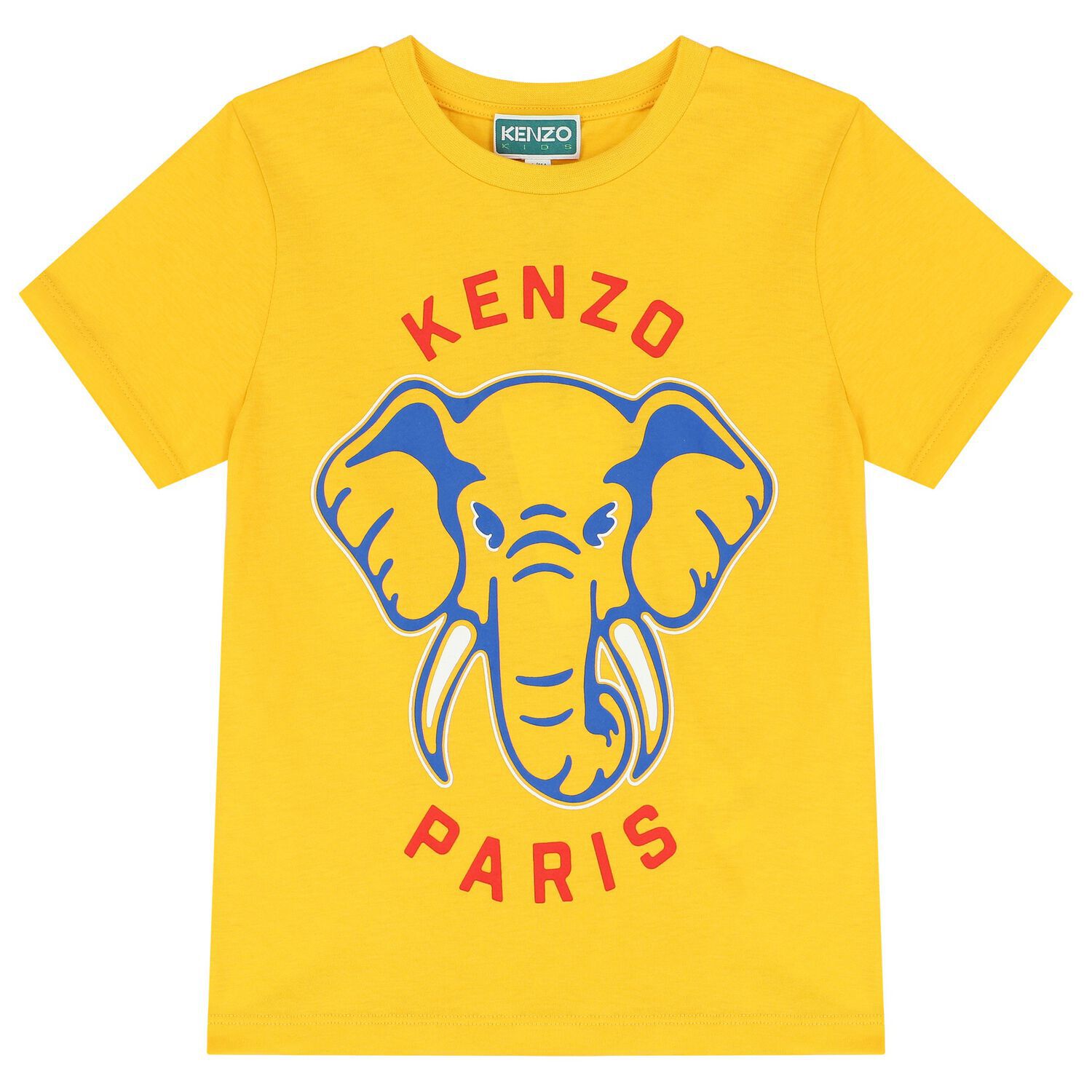 Boys Yellow Elephant Logo T-Shirt, 2, hi-res