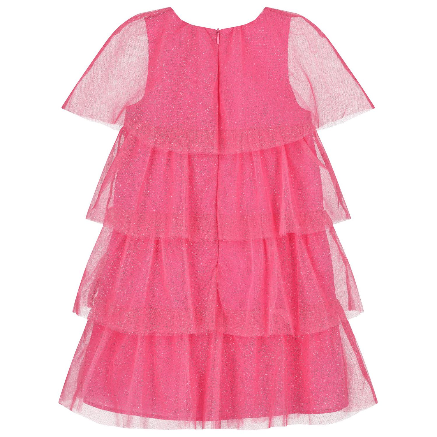 Girls Glittery Pink Tulle Dress, 1, hi-res image number null