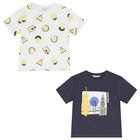 Boys Grey & White T-Shirts ( 2-Pack ), 2, hi-res