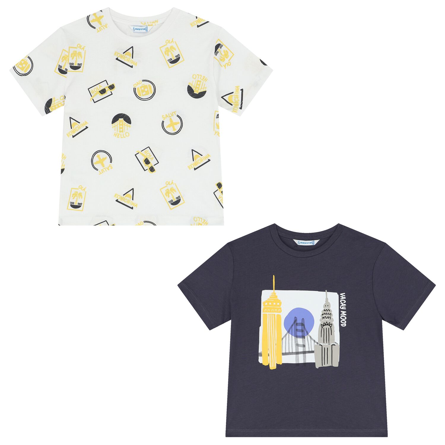 Boys Grey & White T-Shirts ( 2-Pack ), 2, hi-res