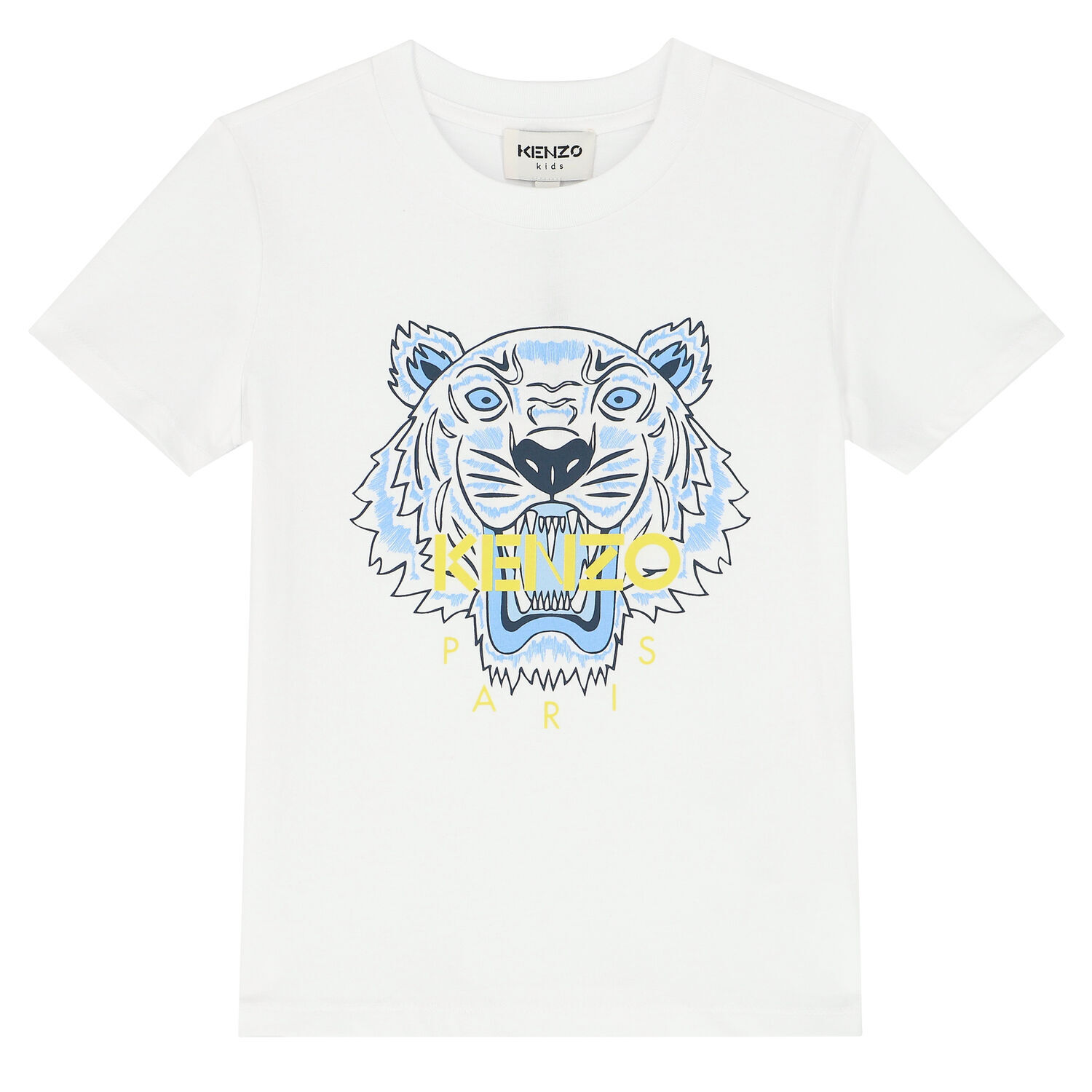 Boys White Tiger Logo T-Shirt, 1, hi-res