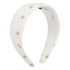 Girls White & Gold Hearts Headband, 1, hi-res
