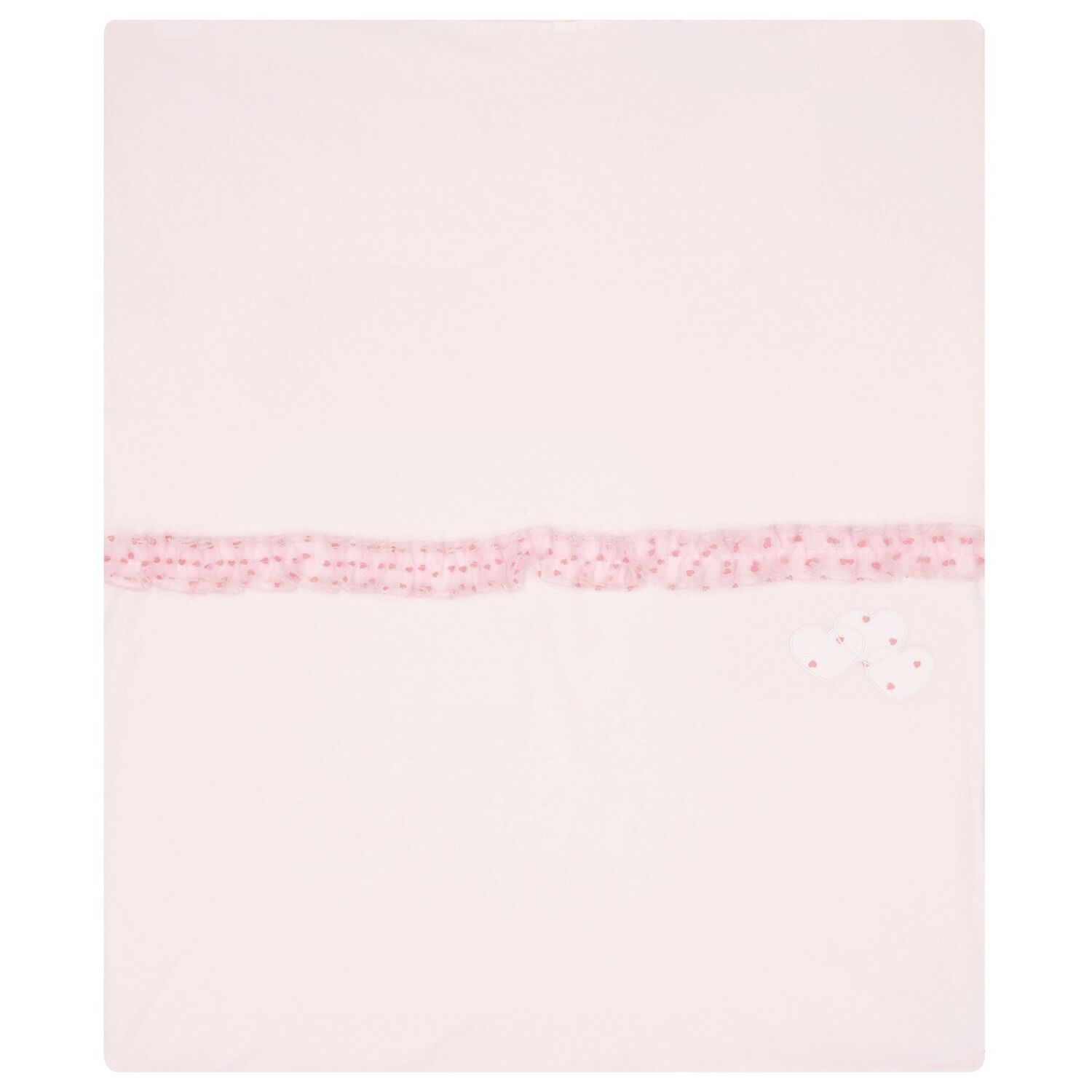 Baby Girls Pink Heart Blanket, 1, hi-res