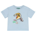 Younger Boys Blue Varsity Tiger T-Shirt, 1, hi-res
