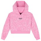 Girls Pink Logo Hooded Top, 1, hi-res