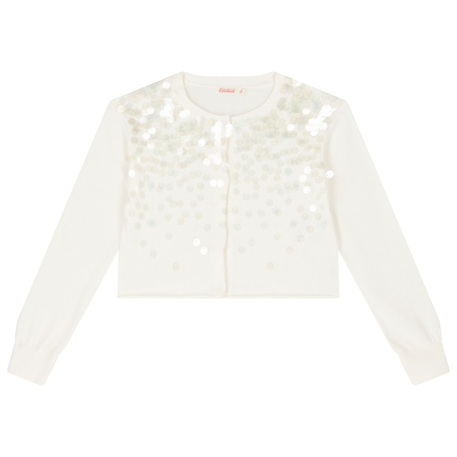 Girls Ivory Sequin Cardigan, 1, hi-res