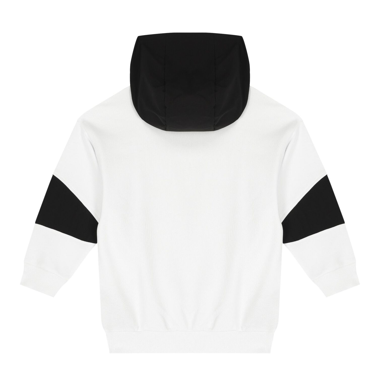 White & Black Logo Hooded Top, 1, hi-res