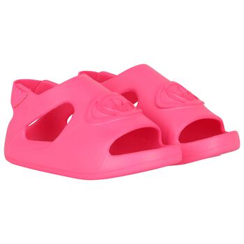 Younger Girls Pink Campus Sliders