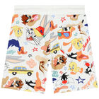 White Looney Tunes Logo Shorts, 1, hi-res