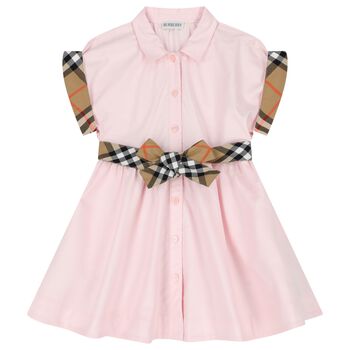 Girls Pink Check Dress