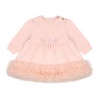 Baby Girls Pink Tulle Ruffle Hem Dawn Dress, 1, hi-res