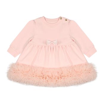 Baby Girls Pink Tulle Ruffle Hem Dawn Dress