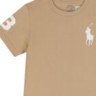Boys Beige Logo T-Shirt, 1, hi-res