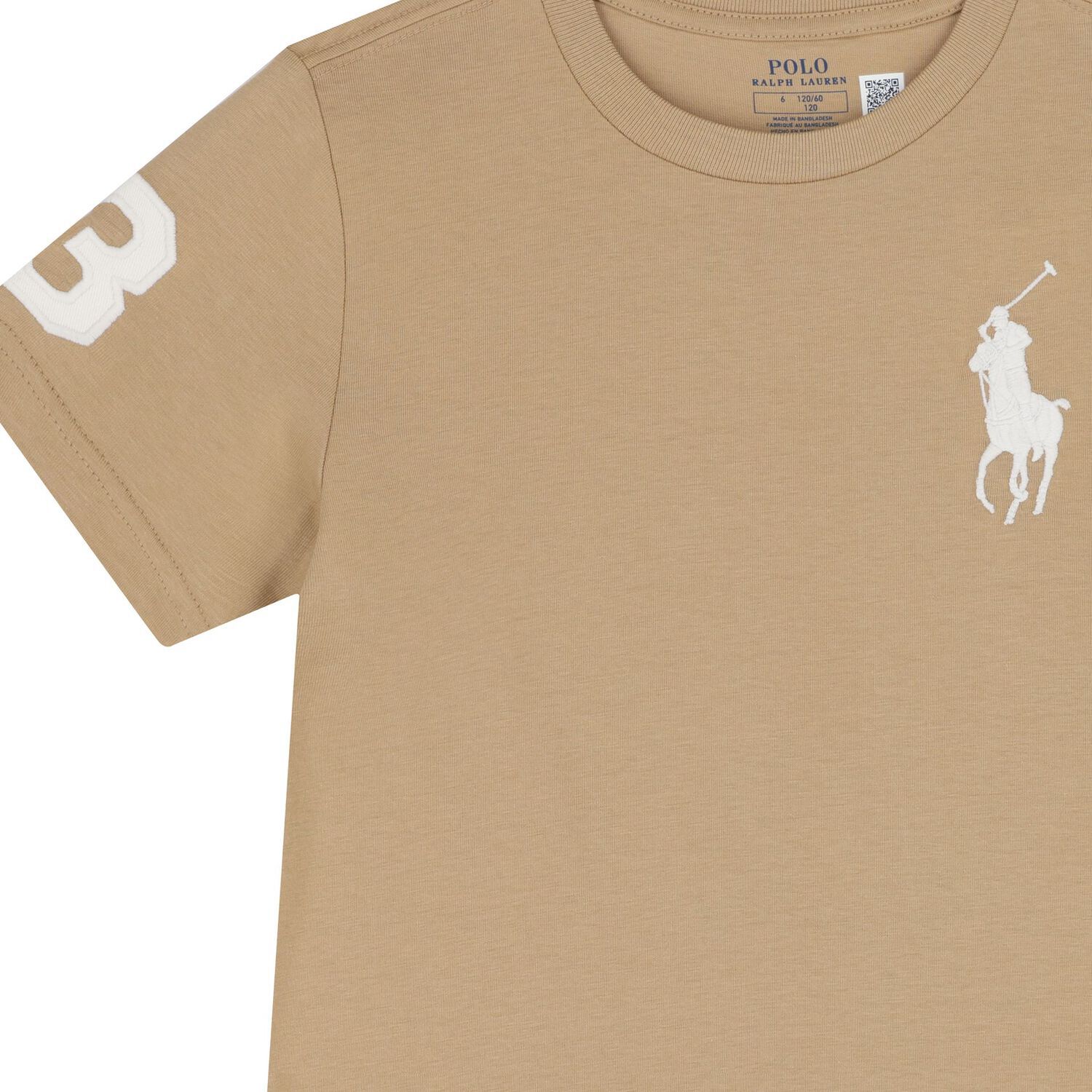 Boys Beige Logo T-Shirt, 1, hi-res