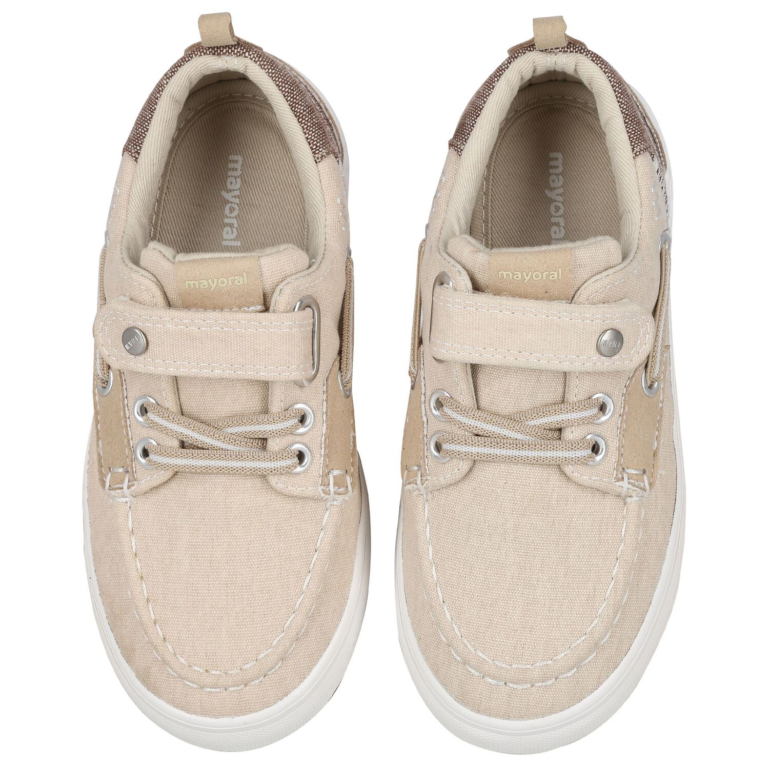 Boys Beige Boat Shoes, 1, hi-res