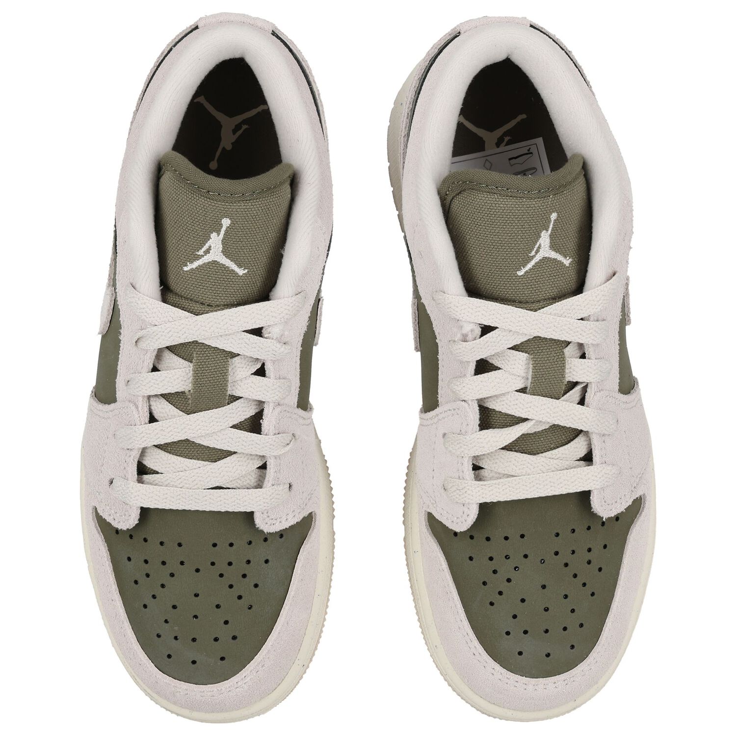 Green & White Air Jordan 1 Low Trainers, 1, hi-res