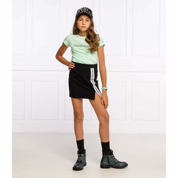 Girls Black Logo Skirt