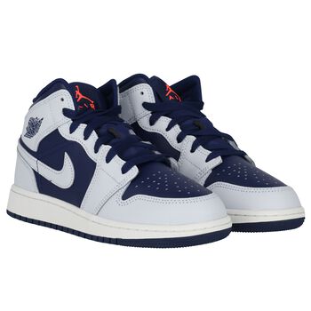 Blue & Grey Air Jordan 1 Mid Trainers