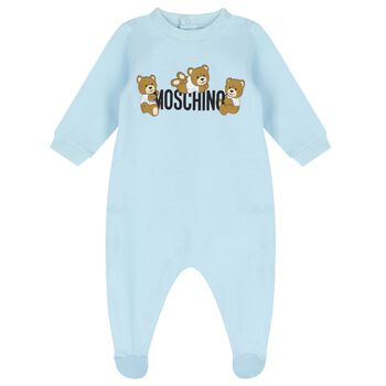 Blue Teddy Bear Logo Babygrow