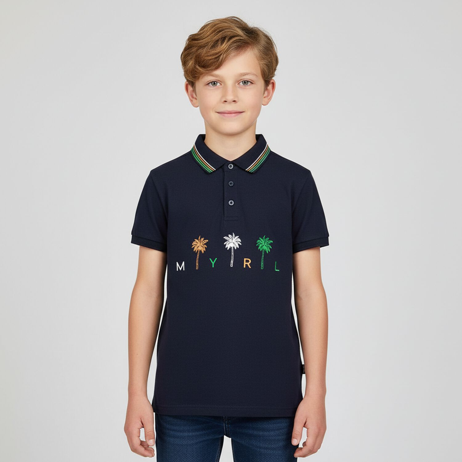 Boys Navy Polo Shirt, 1, hi-res image number null