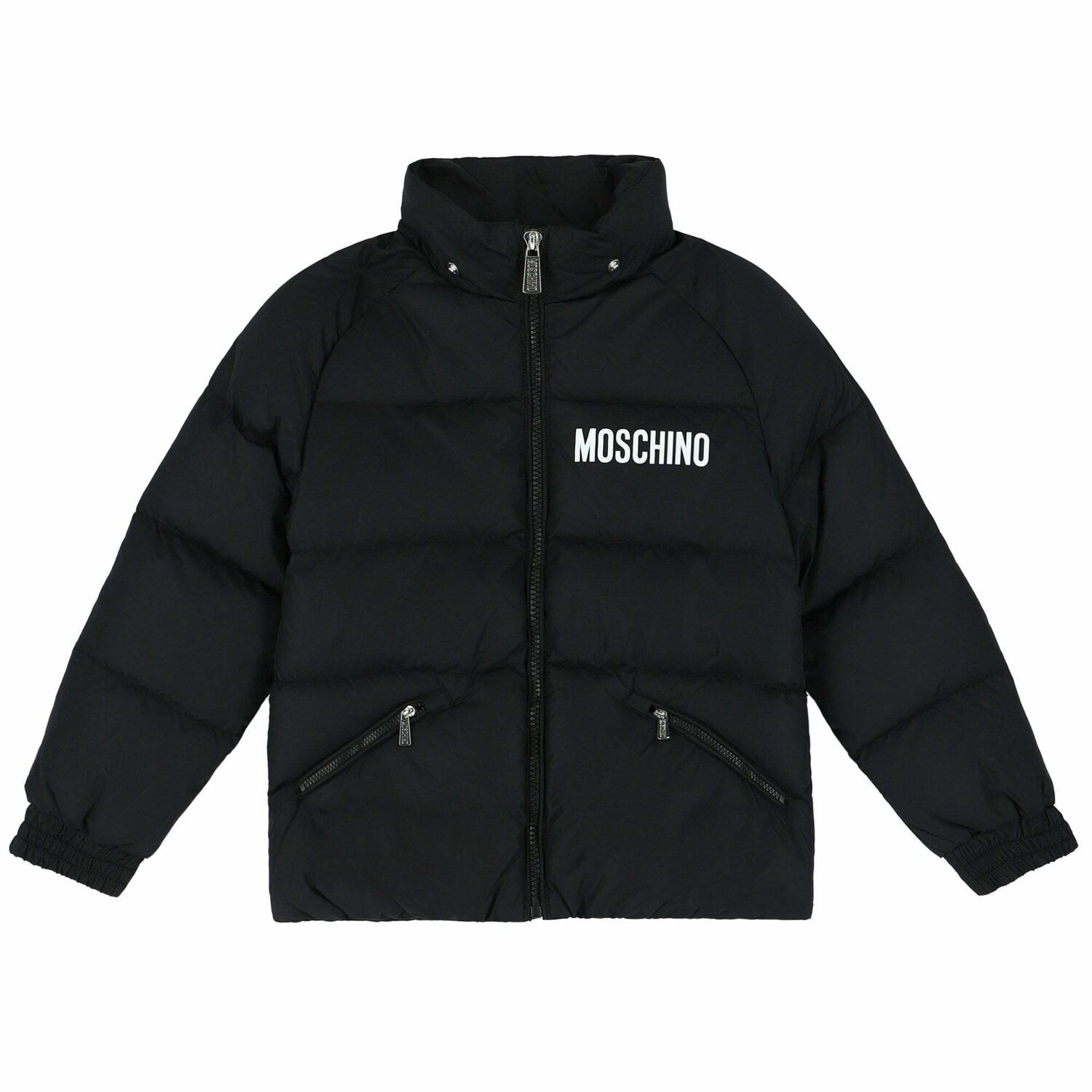 Black Padded Logo Jacket, 1, hi-res