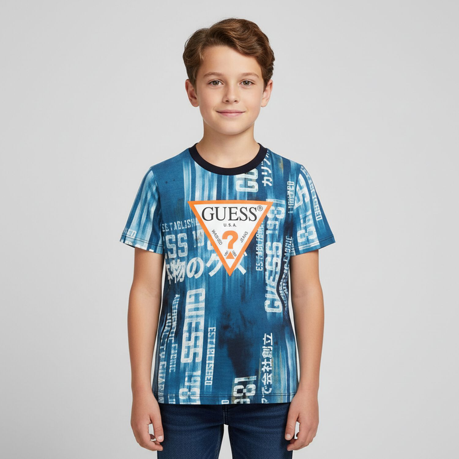 Boys Blue Logo T-Shirt, 3, hi-res image number null