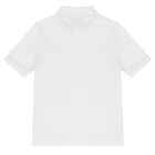Boys White Logo Polo Shirt, 3, hi-res