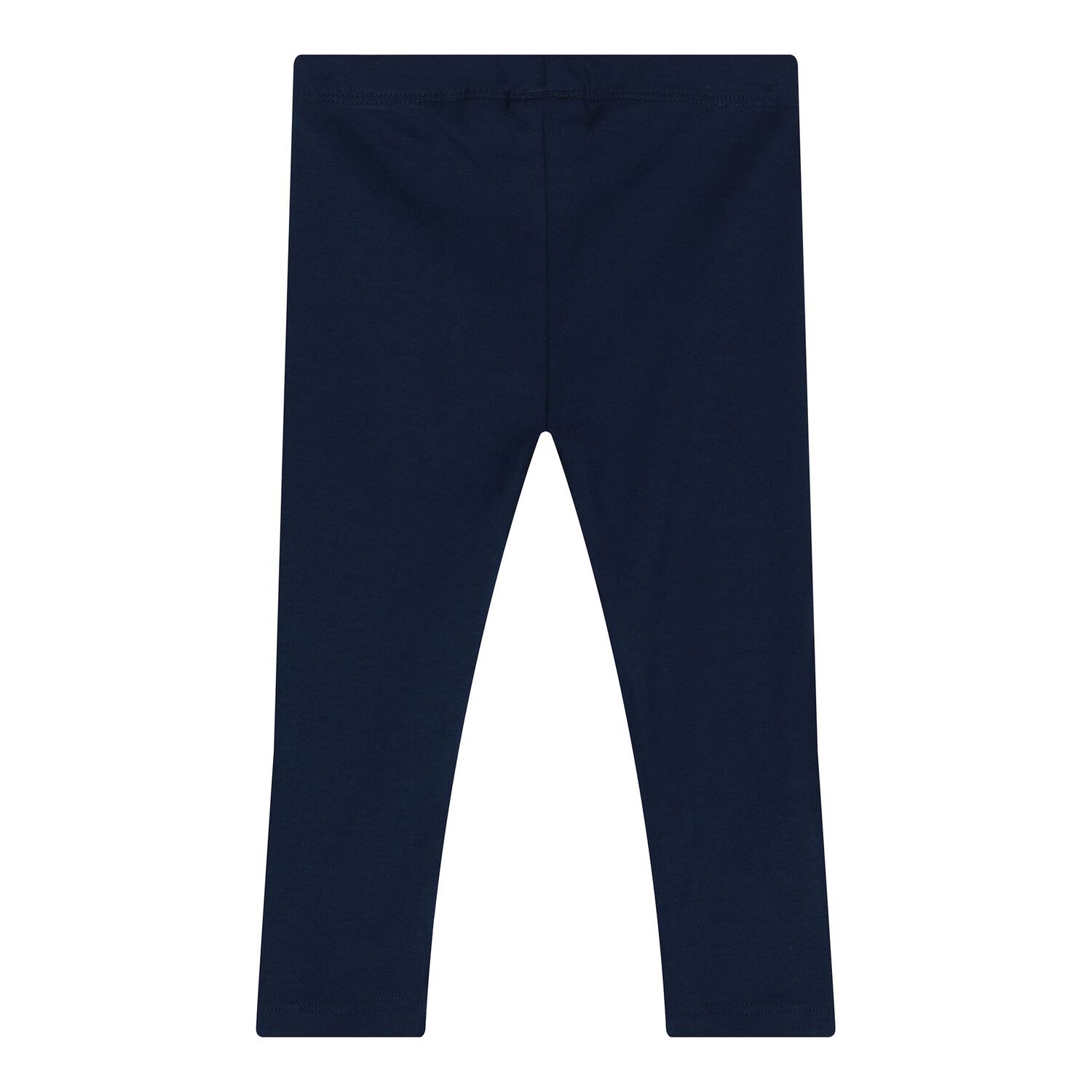 Baby Girls White & Navy Blue Teddy Bear Logo Leggings Set, 1, hi-res