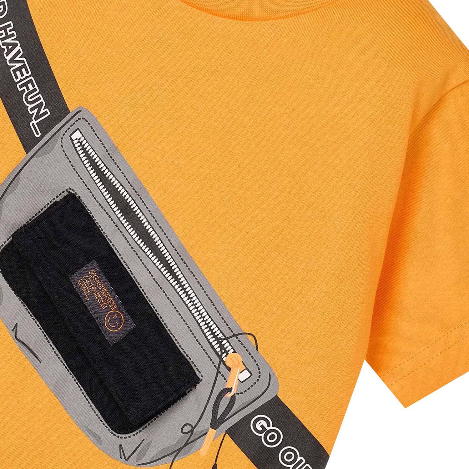 Boys Orange Bag T-Shirt, 3, hi-res image number null
