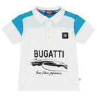 Younger Boys Blue & White Logo Polo Shirt, 1, hi-res