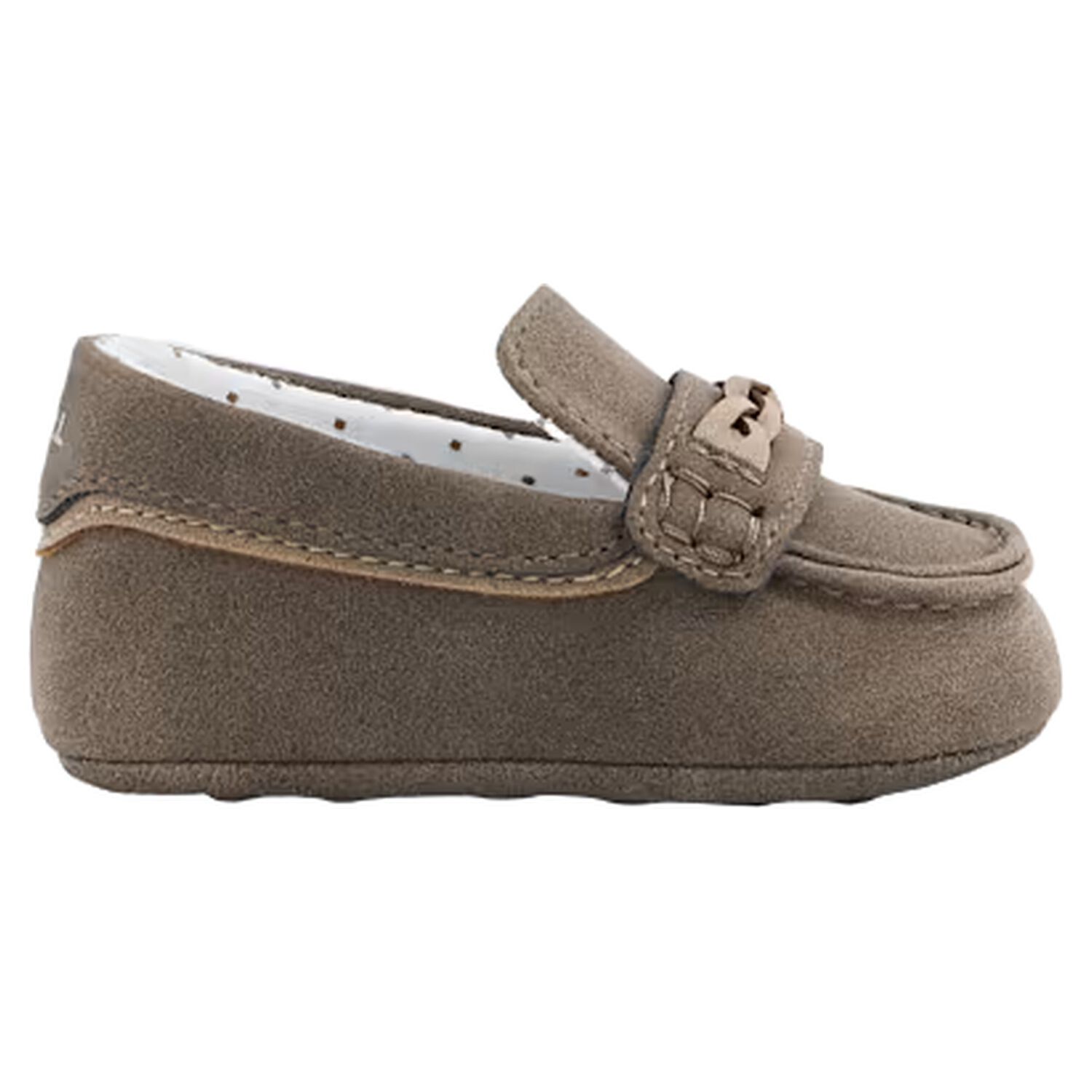 Baby Boys Beige Leather Pre Walker Moccasins, 2, hi-res