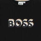 Boys Black Logo T-Shirt, 1, hi-res