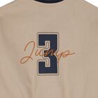 Boys Beige & Navy Blue Basketball Bomber Jacket, 1, hi-res