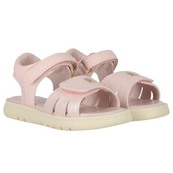 Girls Pink Logo Sandals