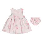 Baby Girls Pink Floral Satin Dress Set, 1, hi-res