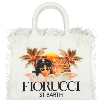 Girls White Fiorucci Tote Bag