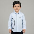 Younger Boys Blue Logo Shirt, 1, hi-res