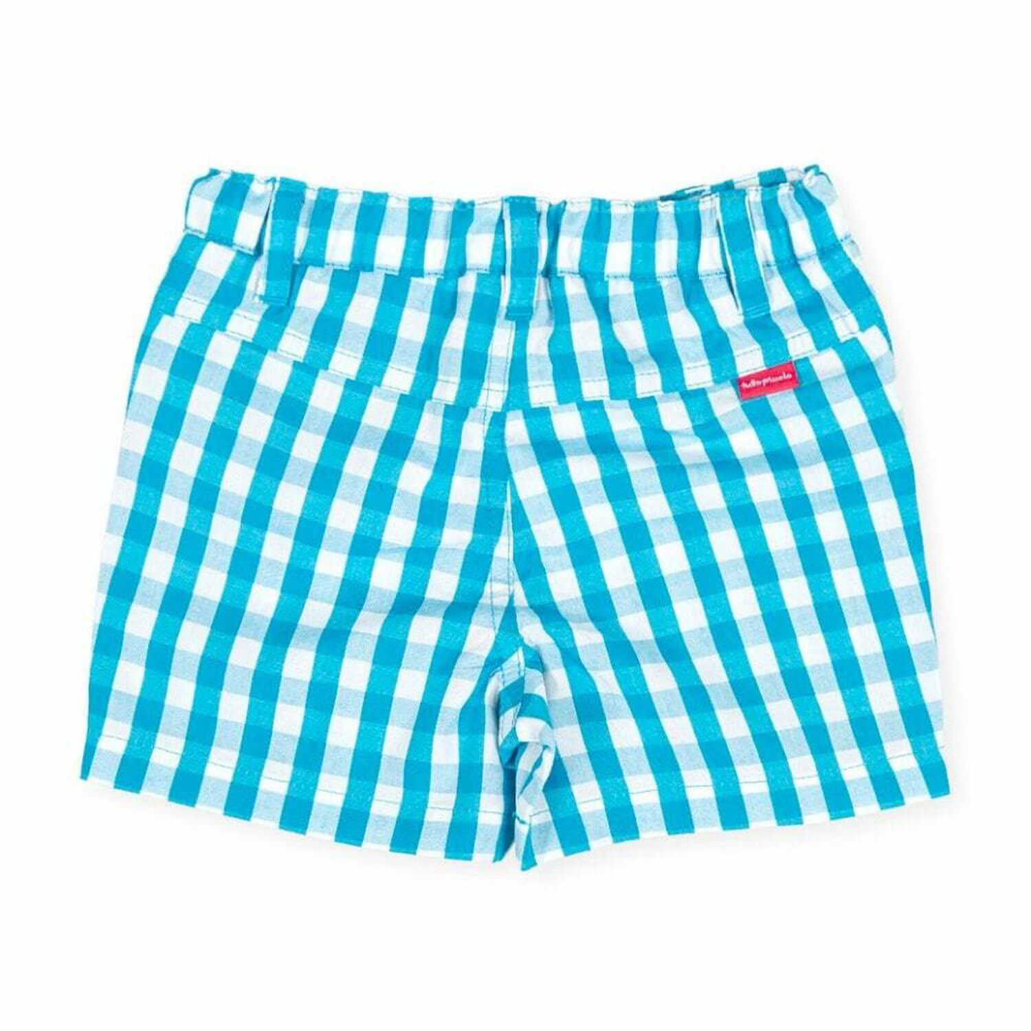 Boys Blue Checkered Shorts, 1, hi-res