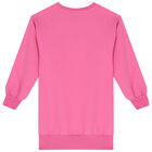 Girls Pink Teddy Bear Logo Sweatshirt Dress, 2, hi-res