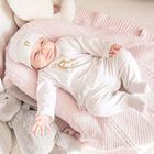 Baby Girls White & Gold Logo Babygrow, 2, hi-res