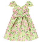 Girls Green Floral Dress, 1, hi-res