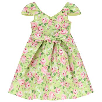 Girls Green Floral Dress