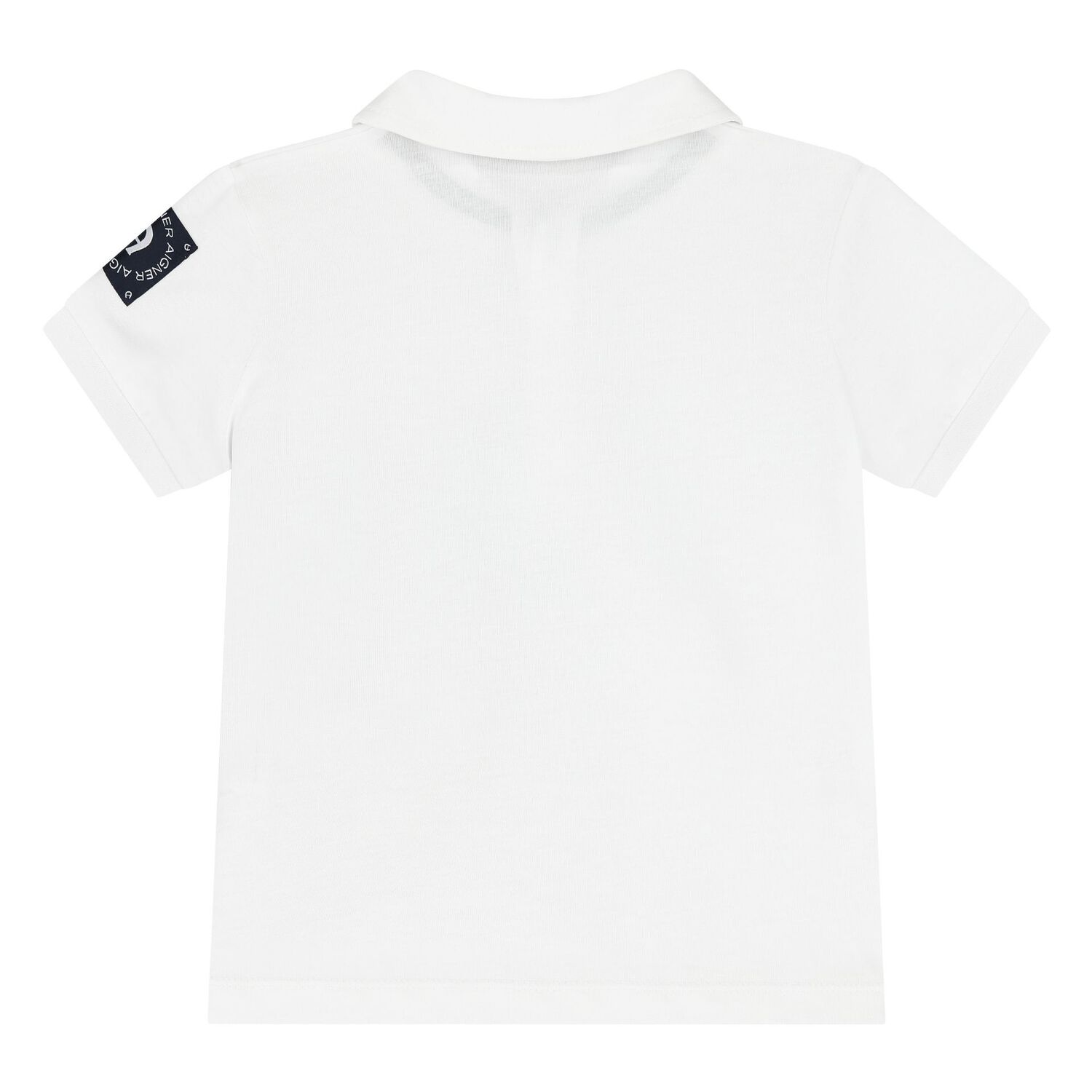 Younger Boys White & Gold Polo Shirt, 1, hi-res