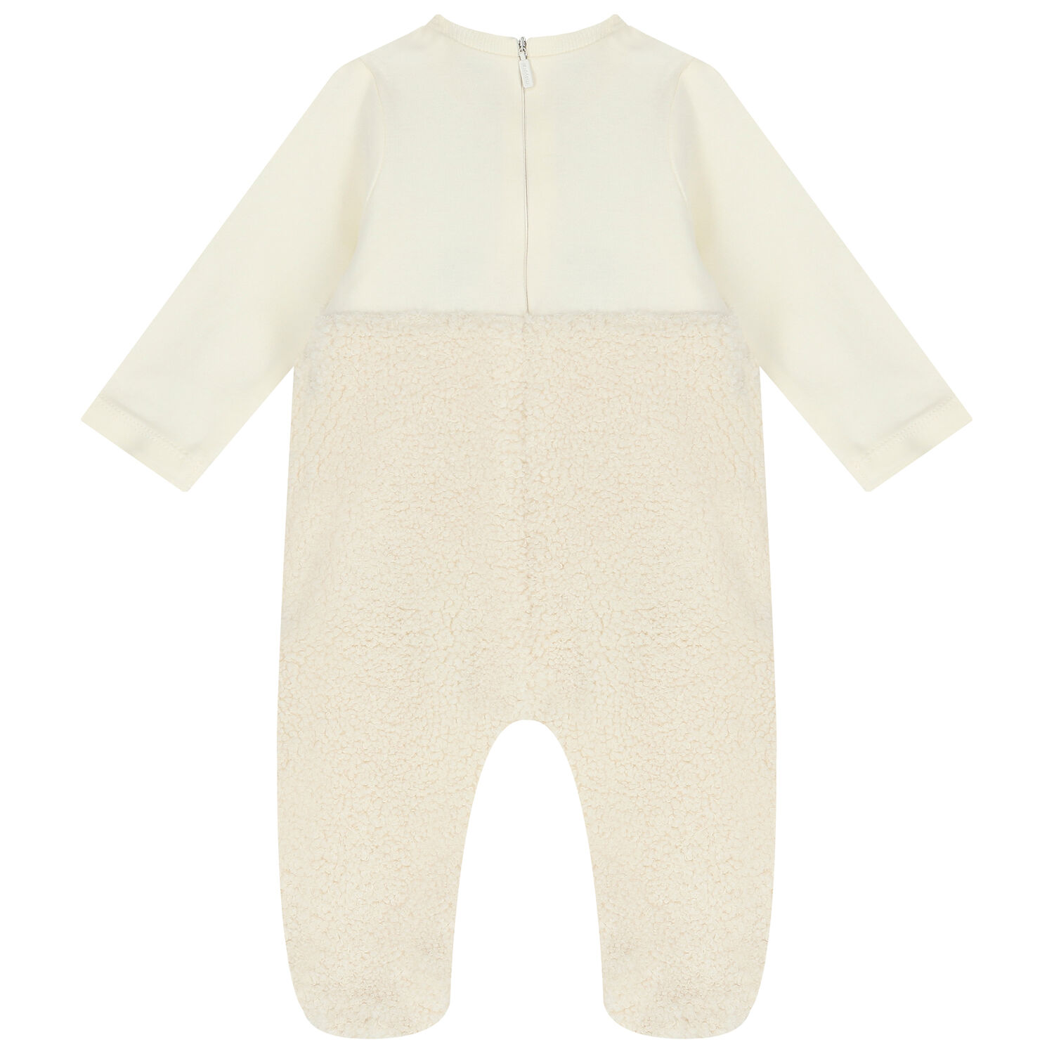 Ivory Teddy Faux Fur Romper, 1, hi-res